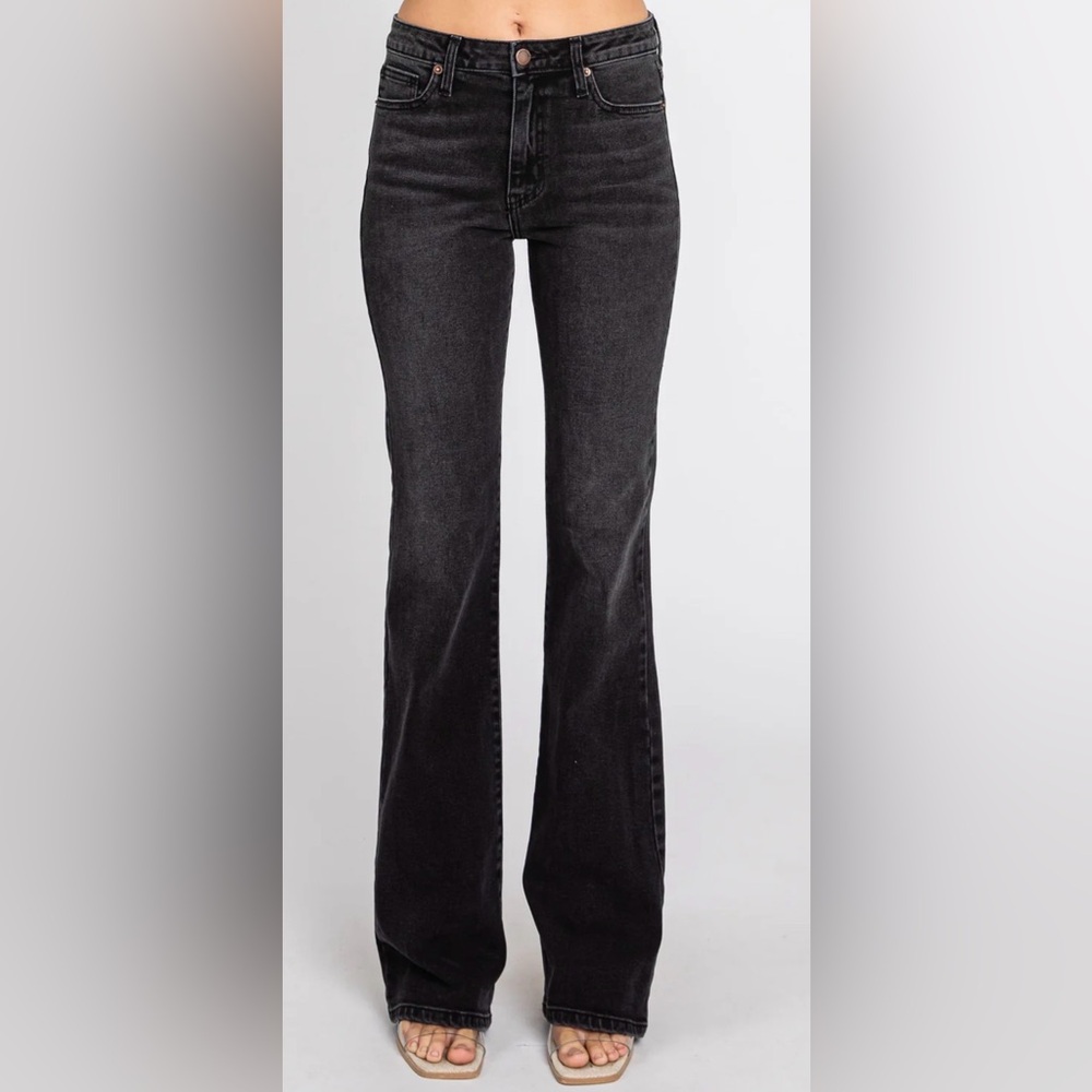 L.T.J. Bambino Black Washed Flare Denim Jeans